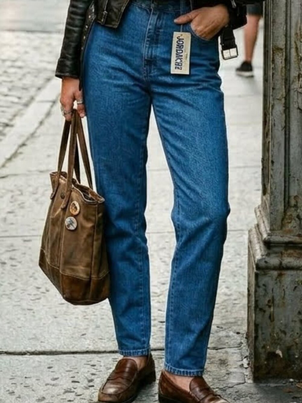 NEW NWT! VINTAGE 1980s JORDACHE MOM JEANS ULTRA HIGH RISE TAPERED CARROT sz 18